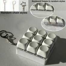 Creative Decompression Keyboard Keycap Pendant – Multi-Color Optional, With Buckle, Suitable For Mechanical Keyboards – Valentine's Day Gift And Fashion Accessory, 1 Decompression Keyboard Keychain – A Stress-Relief Toy With Sound Effects, A Stress Reliever, And Bright And Beautiful Macaron Colors. - View 8