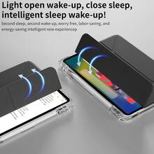 这款保护壳适用于多种机型，包括 9.7 英寸、10.2 英寸和 Air 系列，采用透明设计、防弯曲亚克力材质、笔槽和自动休眠/唤醒功能。 - 黑色 - 查看 2