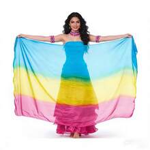 渐变半透明飘逸舞蹈围巾，适合舞台表演和练习 - 彩色 - 查看 30