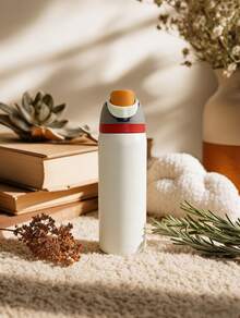 OwI Creamy White Large Capacity Stainless Steel Water Bottle, 32oz/945ml With Straw, Exquisite Look, Insulated For Hot&Cold Drinks/Iced Water, Keeps Warm For 24 Hours,For Leisure Work Sports Indoor Outdoor, Perfect Gift Choice - Creamy White - View 3