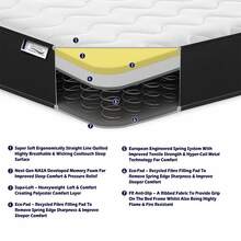 eXtreme Comfort Hybrid Memory Foam Spring Mattress 7 Inch Quilted - Springs Support With Memory Foam Comfort Layer And Breathable Soft CoolTouch Top Cover - 黑色 - 查看 4