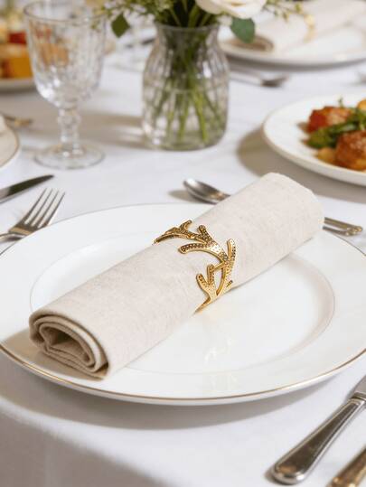 4 pezzi Anelli portatovaglioli in lega di alluminio dorata, decorazione per la stanza, decorazione per la tavola da pranzo, decorazione per la casa, adatti per vacanze, feste, compleanni, matrimoni e banchetti