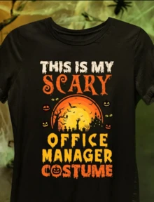 Scary Office Manager Shirt Halloween Gift For Office Manager Pumpkin T Shirt For Office Manager Spooky T-Shirt #Scary2-Officemanager - 黑色 - 查看 1