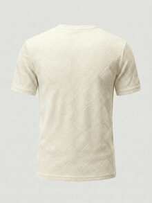 GRDR Men's Fashionable Solid Color Crew Neck Short Sleeve T-Shirt | Exquisite Design | Summer Essential | Easy To Match | Showcase Your Style - Apricot - View 9