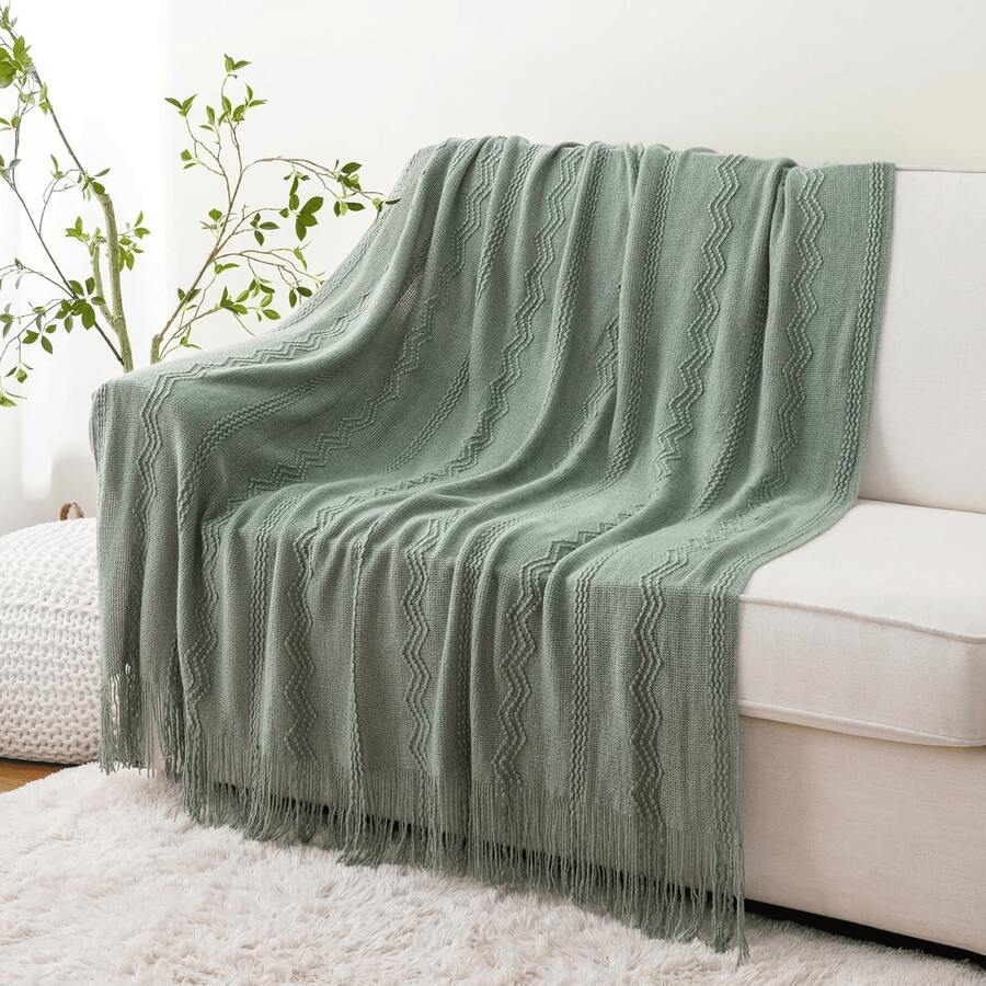 Lightweight Knitted Blanket, Suitable For Camping, Air-Conditioned Rooms, Shawl, Spring/Summer