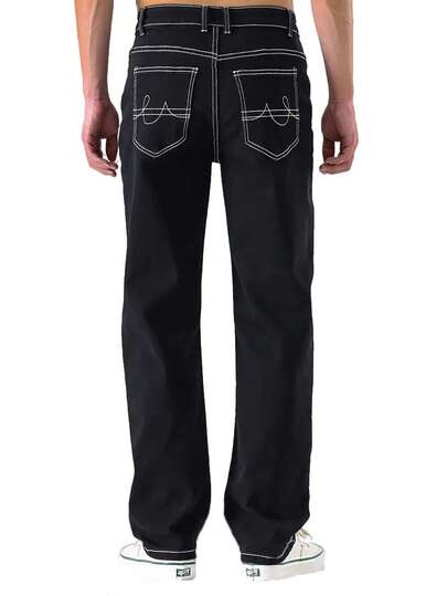 Men's Fashionable Casual Outdoor Pants, Comfortable Streetwear Suitable For City Walking, Outdoor Activities, Motorcycle Riding, Straight-Leg Versatile Jeans