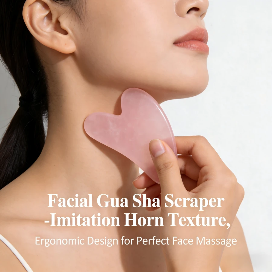 1 PCS Gua Sha Facial Tool,Facial Gua Sha Scraper,For Face Eye Neck Anti-Aging Slimming & Firming,Gua Sha Facial Tools,Heart Shape Resin Massage Tool For Face & Neck, Ergonomic Jawline Sculpting Board, Home Spa Beauty Tools, Travel Essential For Daily Skin Care Routine