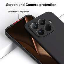 Compatible With Xiaomi, Black Matte Shell, Ultra-Thin, Slim Fit, Scratch-Resistant, Anti-Fall, Camera Lens Protection, Soft TPU Frame, Durable, Anti-Slip, Anti-Yellowing, Full Body Protection Back Cover - Black - View 5