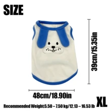 GDTME Cute Cartoon Dog Vest Breathable Pet Tank Top With Blue Trim D-Ring Leash Hole Summer Pet Outfit For Small Dogs Cats Puppy Kitten Daily Walks Casual Wear Pets Pet Clothes Dog Stuff Dog Supplies - Blue - View 12