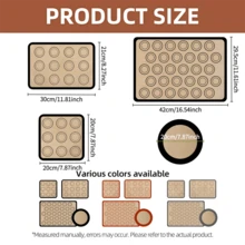 4片装不粘硅胶烘焙垫烤箱衬垫耐热可重复使用饼干蛋糕披萨烤盘，适用于烤箱、烧烤炉、空气炸锅，易于清洁 - 查看 9
