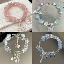 1pc Cherry Blossom Bow Zirconia Bracelet, Suitable For Daily Wear - Multicolor - View 3