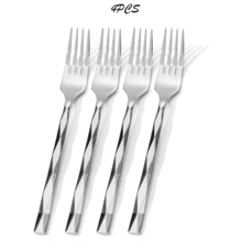 Bộ 4/6 chiếc nĩa ăn hình kim cương kiểu dáng sang trọng, nĩa ăn bằng thép không gỉ chắc chắn, nĩa salad thanh lịch và bền bỉ, thích hợp cho bánh mì/mì ống/bít tết, phụ kiện gia đình/nhà hàng, bề mặt được đánh bóng như gương, có thể rửa bằng máy rửa chén. - Bạc - Xem 10