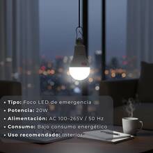 Foco Recargable Usbc Luz Led Luz Blanca Emergencia 6500k Blanco decoración para el hogar luces led para cuarto luces led casa de campaña lamparas para techo lampara luces decorativas luces lámparas luz led lamparas lamparas decorativas - Blanco - Ver 10
