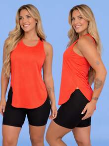 Kit Of 3: Women's Fitness Set - Top, Shorts, Pocket Tank Top, Dry Fit, Gym - Tarelles - 橘色 - 查看 5