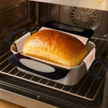 1/2pcs Reusable Silicone Bread Sling, Silicone Bread Pan Liner And Lifter, 4 Handles, Non-Stick And Easy To Clean Dough Transfer Baking Mat, Fits 9x5 Inch Or 1.5 Lb Bread Loaf Pan - Multicolor - View 5