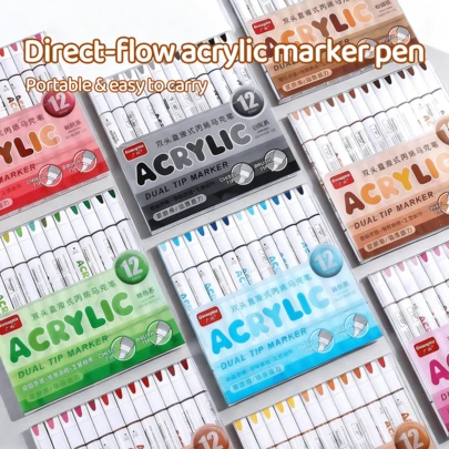 240/72/12 Colores Bolígrafos de punta blanda, tonos de piel de macarrón, para dibujar, pintar, escribir, personajes de anime. Marcadores de tinta indeleble para ropa, zapatos, vidrio y piedras. Útiles escolares, vuelta al cole, adecuado para huevos de Pascua, regalos de Halloween y Navidad, regalos del Día de la Madre