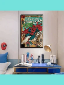 Marvel 这款20*30厘米的复古漫画风格蜘蛛侠海报，重现了经典的蜘蛛侠封面，展现了包括章鱼博士在内的标志性反派场景，与钢铁侠系列一样散发着浓郁的美式复古气息。让漫威粉丝沉浸在超级英雄的世界中，瞬间将游戏室、卧室和书房变成超级英雄的专属领地。这款酷炫的墙饰将点燃你的英雄梦想。 - 彩色 - 查看 1