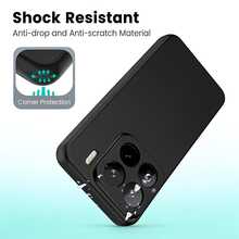 Compatible With Xiaomi, Black Matte Shell, Ultra-Thin, Slim Fit, Scratch-Resistant, Anti-Fall, Camera Lens Protection, Soft TPU Frame, Durable, Anti-Slip, Anti-Yellowing, Full Body Protection Back Cover - Black - View 3