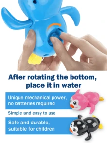 Cute Swimming Penguin Bath Toy, Infant Floating Wind-Up Toy, Baby Bathtub Toy, Newborn Gift - Multicolor - View 5