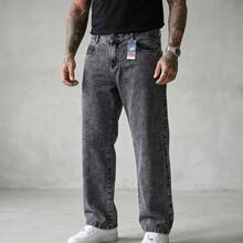 Calça Jeans Masculina Wide Leg Grafite | Modelagem Solta Tipo Balão | Sem Elastano | Streetwear Premium - Calça jeans Grafite Claro - Visão 4