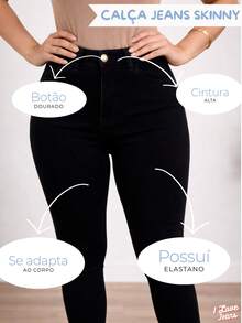 Premium Softened Skinny Jeans, High-Waisted Shaping, Butt-Lifting With Lycra - 黑色的 - 查看 6