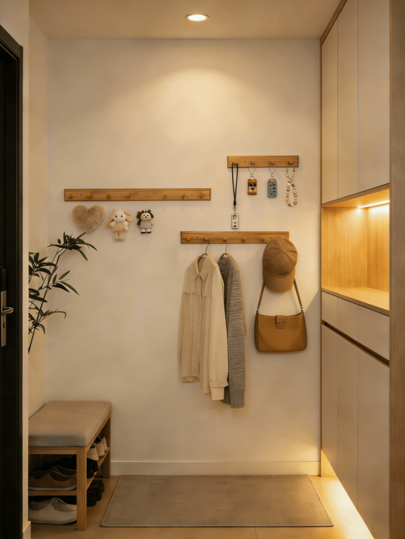 OBOVAY 1 pieza Perchero de pared de madera hecho a mano, estilo bohemio, ganchos de madera para ropa/toallas, color natural, decoración del hogar, accesorio de baño, decoración de habitación, fácil instalación, adecuado para baño, dormitorio, cocina, sala de estar, habitación de niños, ducha, armario, lavandería, oficina, garaje, caravana, autocaravana, para uso en todas las estaciones