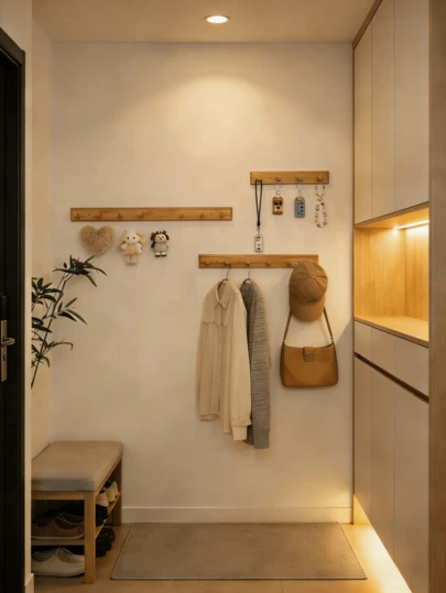 OBOVAY 1pc Handmade Wooden Wall Mounted Coat Rack, Bohemian Style Wooden Clothes/Towel Hook, Natural Color, Home Decor, Bathroom Accessory, Room Decoration, Easy Installation, Suitable For Bathroom, Bedroom, Kitchen, Living Room, Kids Room, Shower, Closet, Laundry Room, Office, Garage, RV, Camper, All Season Use