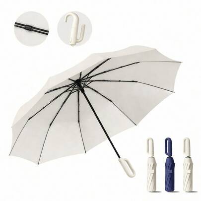 Travel Golf Folding Umbrella, 10 Ribs, Automatic Open/Close, Lightweight Portable Backpack, Outdoor Car Sunshade, Sun/Rain Protection, Anti-UV 99%, UPF 50