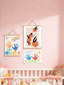 1pc 2D Flat Design Style, Each Product Comes With A Pine Wood Frame, Designed Specifically For Poster Display. The Product Includes Clips And Magnetic Devices For Securing Scrolls. It Is Lightweight And Available In Two Sizes, Suitable For Displaying Posters, Photos, Maps, And Various Images. - Drawing Pad - View 11