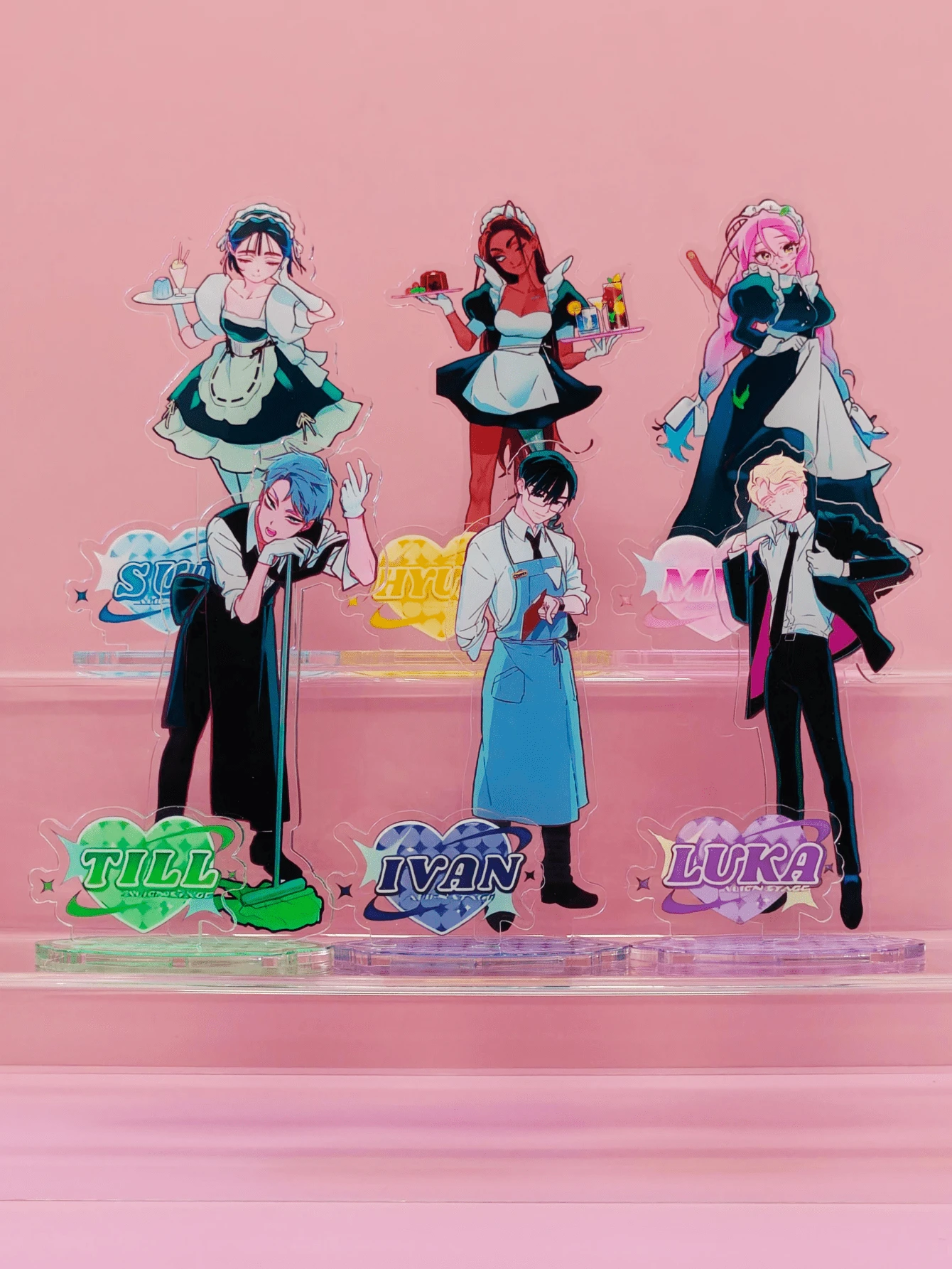 New Edition Alien Stage Complete 6-Piece Series Anime Acrylic Standees - Desktop & Home Decor, Perfect Birthday Gift For Friends.