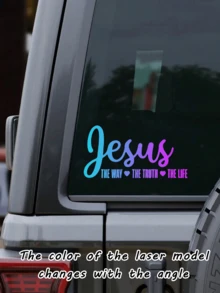 Jesus Is The Way, The Truth, And The Life Car Window Decal Sticker - Multicolor - View 6