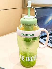 1 chiếc cốc có ống hút lớn thời trang, cốc nhựa bụng to, cốc dung tích lớn có tay cầm, bình nước lớn - Nhiều màu - Xem 11