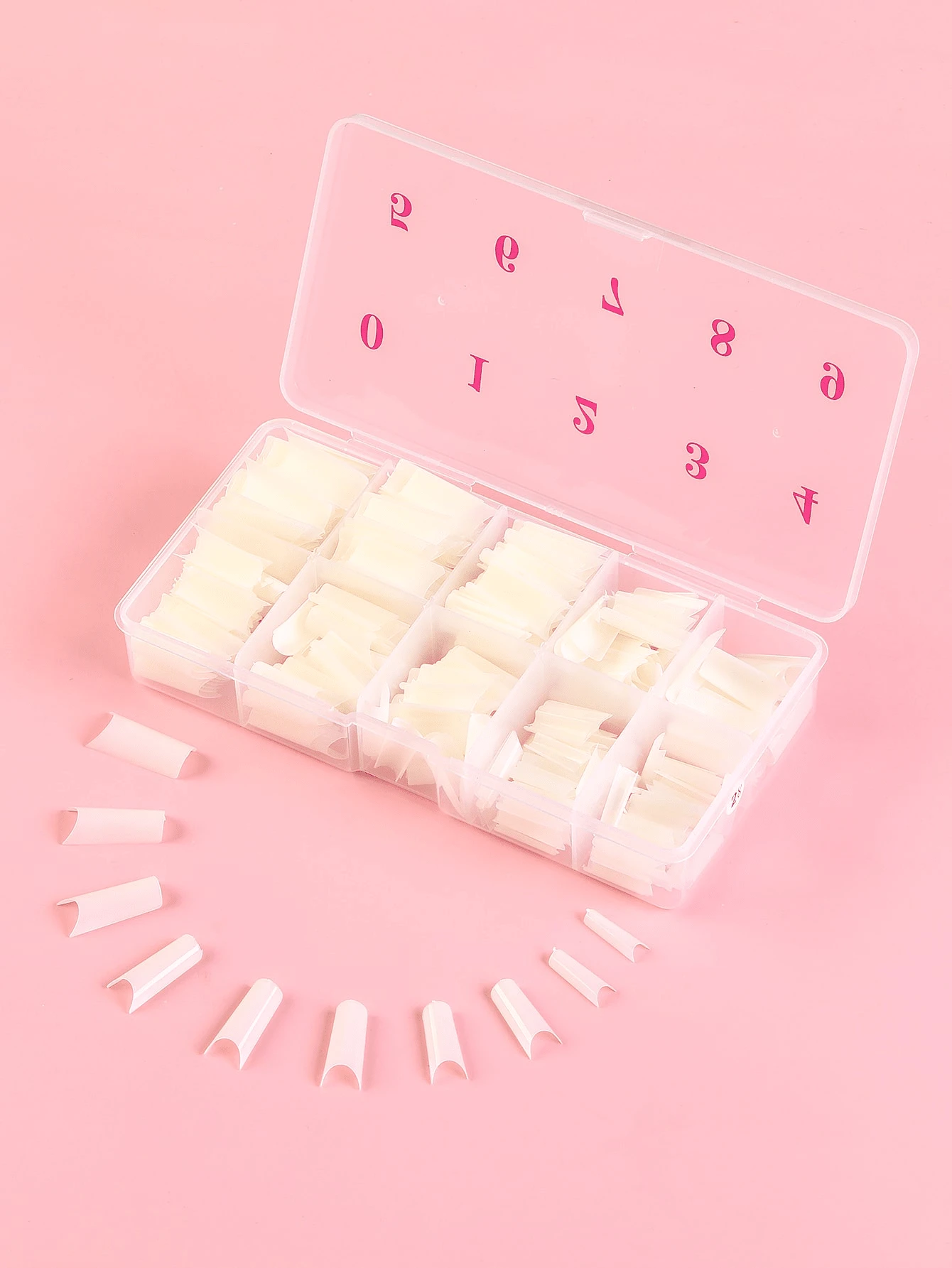 500片装盒装水烟管钉,天然色 - 白色 - 查看 1