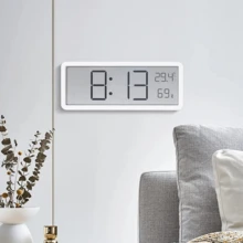 Digital Wall Clock, Large Display Digital Alarm Clock, Multi-Function Temperature & Humidity Display, USB/Battery Powered Alarm Clock, Room Decor, Bedroom Decor, Dorm Decor, Back To School Decor, School Surprise, Home Decor, Study Supplies - Black - View 5