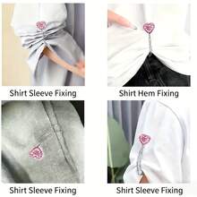 Ghim cài áo hình hoa trái tim đính đá, nam châm, kẹp cổ áo sơ mi đa năng, phụ kiện cài cổ tay áo và gấu áo. - nhiều màu - Xem 10