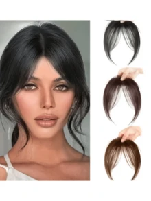 1 pieza Flequillo postizo para mujer, flequillo sintético recto y elegante para clip, pieza superior de cabello sintético recto resistente al calor con flequillo esponjoso - Estilo natural elegante, fibra sintética resistente al calor, fácil de usar, accesorio de cabello de moda diario, accesorio de cabello de moda | Apariencia natural | Estilo minimalista, pinza para el cabello, pinza para el cabello, pinza para el cabello, pasador para el cabello, pinza para el cabello, verano, vacaciones, viaje - Multicolor - Ver 9