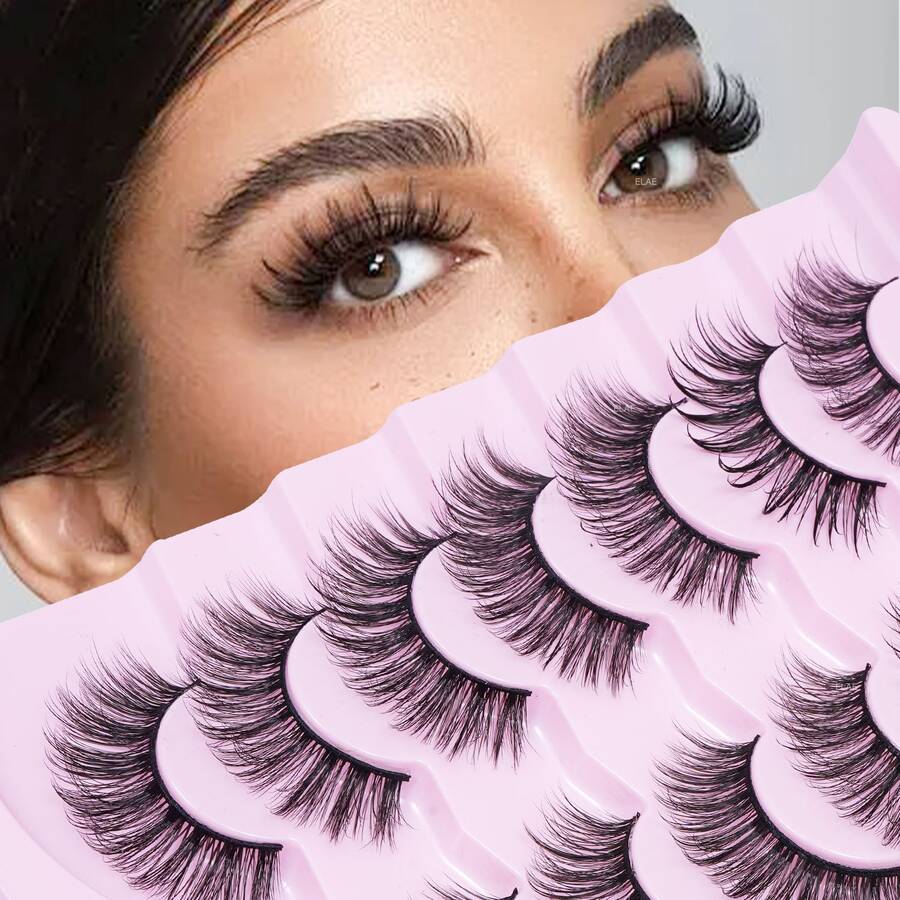 ELAE Natural Lashes Mink Natural Eyelashes False Eyelashes Natural Look False Lashes Wispy Eye Lashes Cat Eyelashes Fake Lashes - Criss Cross lashes - View 1