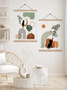 1pc 2D Flat Design Style, Each Product Comes With A Pine Wood Frame, Designed Specifically For Poster Display. The Product Includes Clips And Magnetic Devices For Securing Scrolls. It Is Lightweight And Available In Two Sizes, Suitable For Displaying Posters, Photos, Maps, And Various Images. - Drawing Pad - View 3