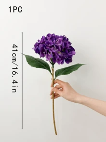 1/3pcs 15.75" Blue Embroidered Artificial Flowers With Stems, Plastic Decorative Balls, Suitable For Office, Party, Wedding, Fake Plants, Spring/Summer Decor, Mother's Day, Father's Day Gifts - Purple - View 2