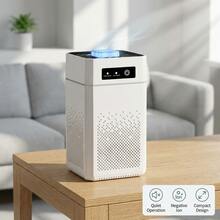 UV Air Purifier, 360° Circulation With Activated Carbon Filter, USB Quiet Air Cleaner For Home Office - Air Purifier + Filter - White - View 2