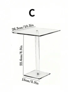 Acrylic Cake Stand, Wedding Party Cake Display Rack, Assembled Acrylic Square Dessert Cake Stand - Clear - View 14