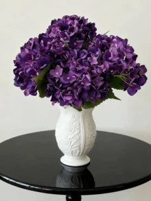 1/3pcs 15.75" Blue Embroidered Artificial Flowers With Stems, Plastic Decorative Balls, Suitable For Office, Party, Wedding, Fake Plants, Spring/Summer Decor, Mother's Day, Father's Day Gifts - Purple - View 7