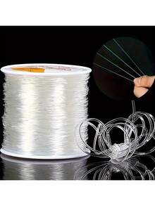 1pc, 328 Ft Elastic Beaded String 0.5-1mm Clear Elastic Thread For DIY Bracelet & Necklace - Multicolor - View 4