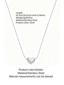 1件/2件装优雅简约不锈钢心形吊坠项链，适合女性日常佩戴或约会场合。 - 項鍊 - 查看 13