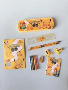 Authorized By Cartoon Character Style Stationery Gift Box Set, Including Pencil, Notebook, Pencil Sharpener, Pencil Case, Ruler And Eraser,Crayon - Multicolor - View 6