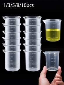 3.38 Fl Oz/100ml Measuring Cup, Thick PP Material, Graduated Plastic Beaker, Multifunctional Marked Liquid Measuring Cup For Kitchen And Laboratory - Multicolor - View 6