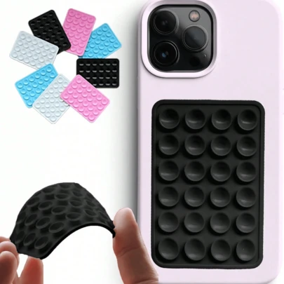 2pcs Dual-Sided Multifunctional Silicone Phone Holder With Suction Cup, Provides Strong Adhesion And Dual-Sided Grip, Anti-Slip Sticky, Creative Multifunctional Silicone Accessory Suitable For Various Phones, Offers Stable Support For Video And Selfie