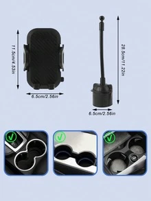 Flexible Hose Car Cup Holder Phone Mount – Universal Shockproof Design, 360° Rotating Core, Durable Plastic And Metal Structure, Fits Smartphones, GPS, And Tablets, Easy To Install In Any Vehicle, Universal Phone Mount - Phone Stand - View 9