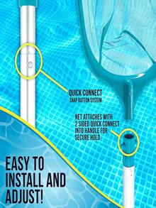 Vợt vớt lá có cán tháo rời dài 25 inch, lưới mịn, dụng cụ thiết yếu để làm sạch bề mặt hồ bơi, đồ dùng cho kỳ nghỉ. - Nhiều kiểu dáng - Xem 7