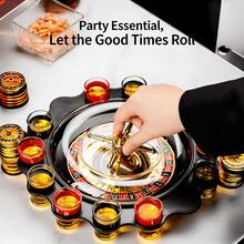 Russian Roulette Wheel Spinning, 12 Cups Of Drinking, Spinning Wheel, Bar, Drinking Games, Toys, Entertainment, And Wine Glasses - Multicolor - View 2
